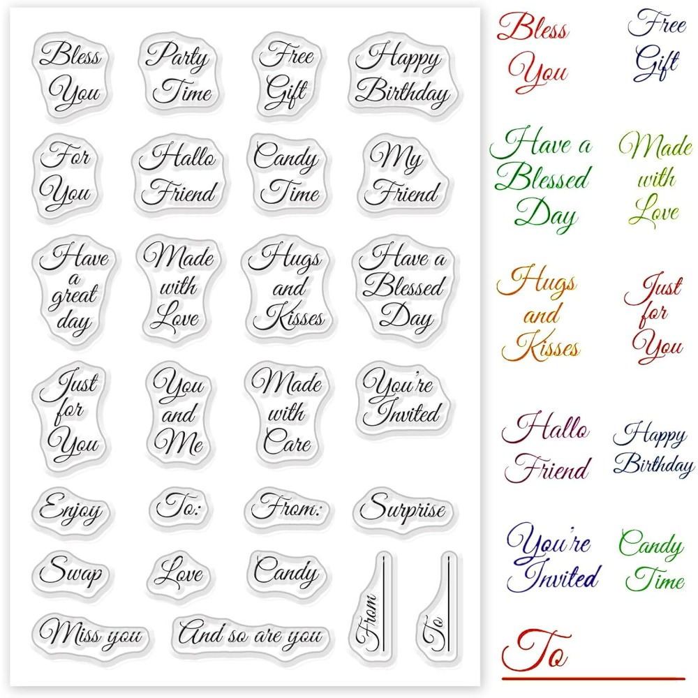 Clear Silicone Stamps For Card Making - Etiqueta de regalo de silicona con