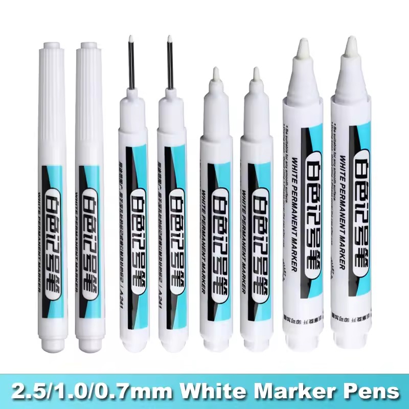 Painting Supplies - Rotuladores permanentes blancos de 0,7/1,0/2,5 mm,
