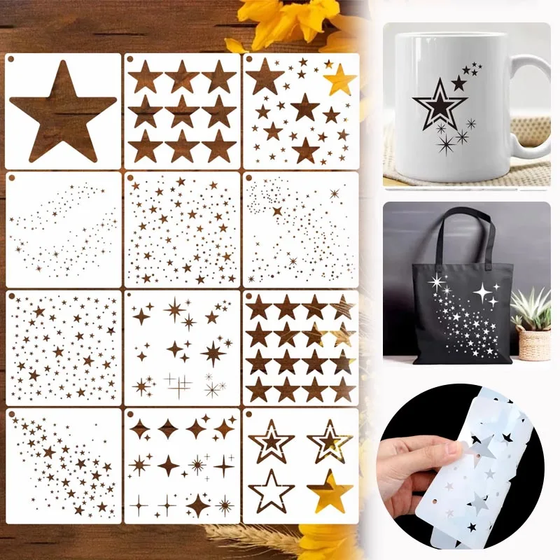 Scrapbooking - 1-5 bolsas de plantillas de estrellas