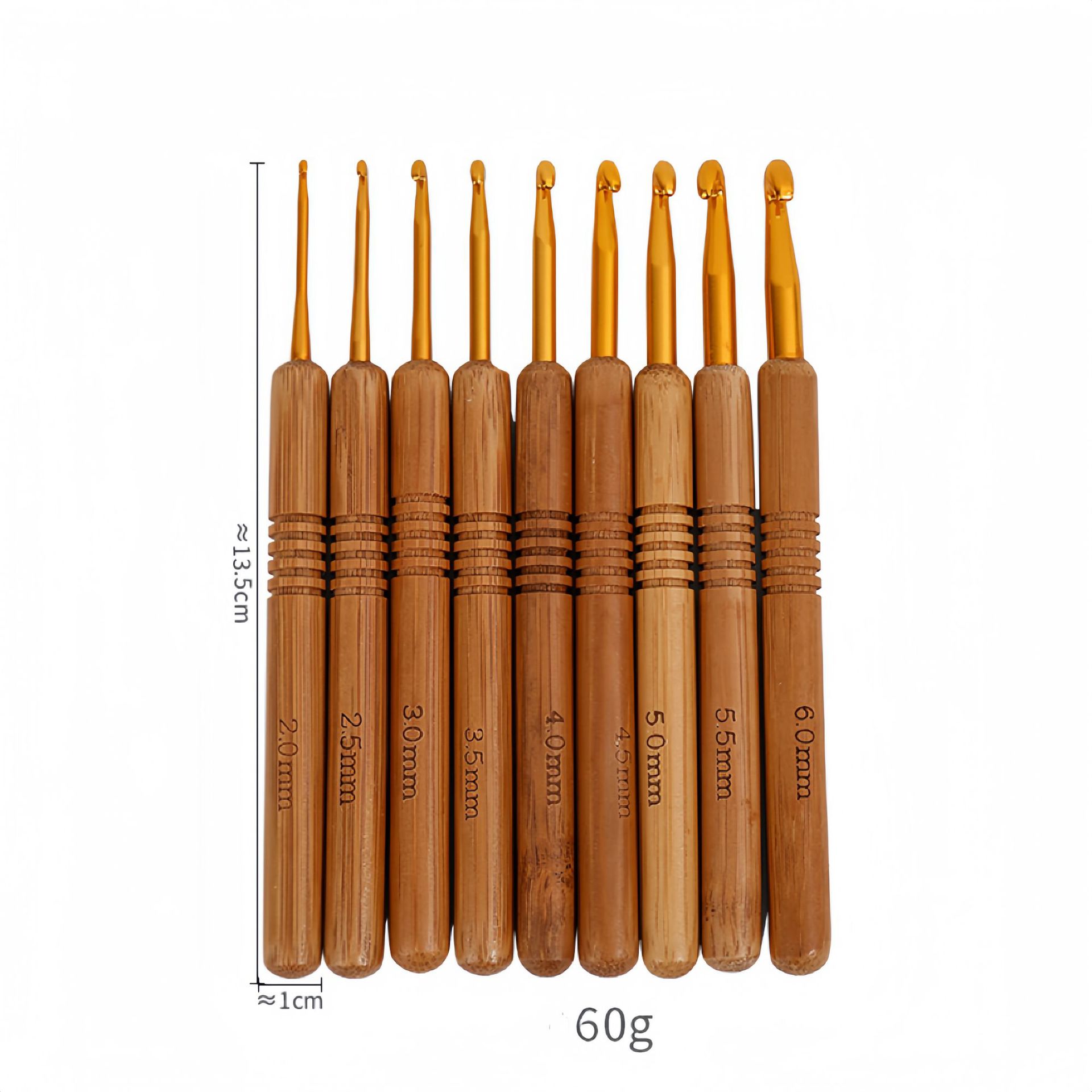 Wooden Crochet Hooks Ergonomic Handle - 1 unidad de agujas de ganchillo