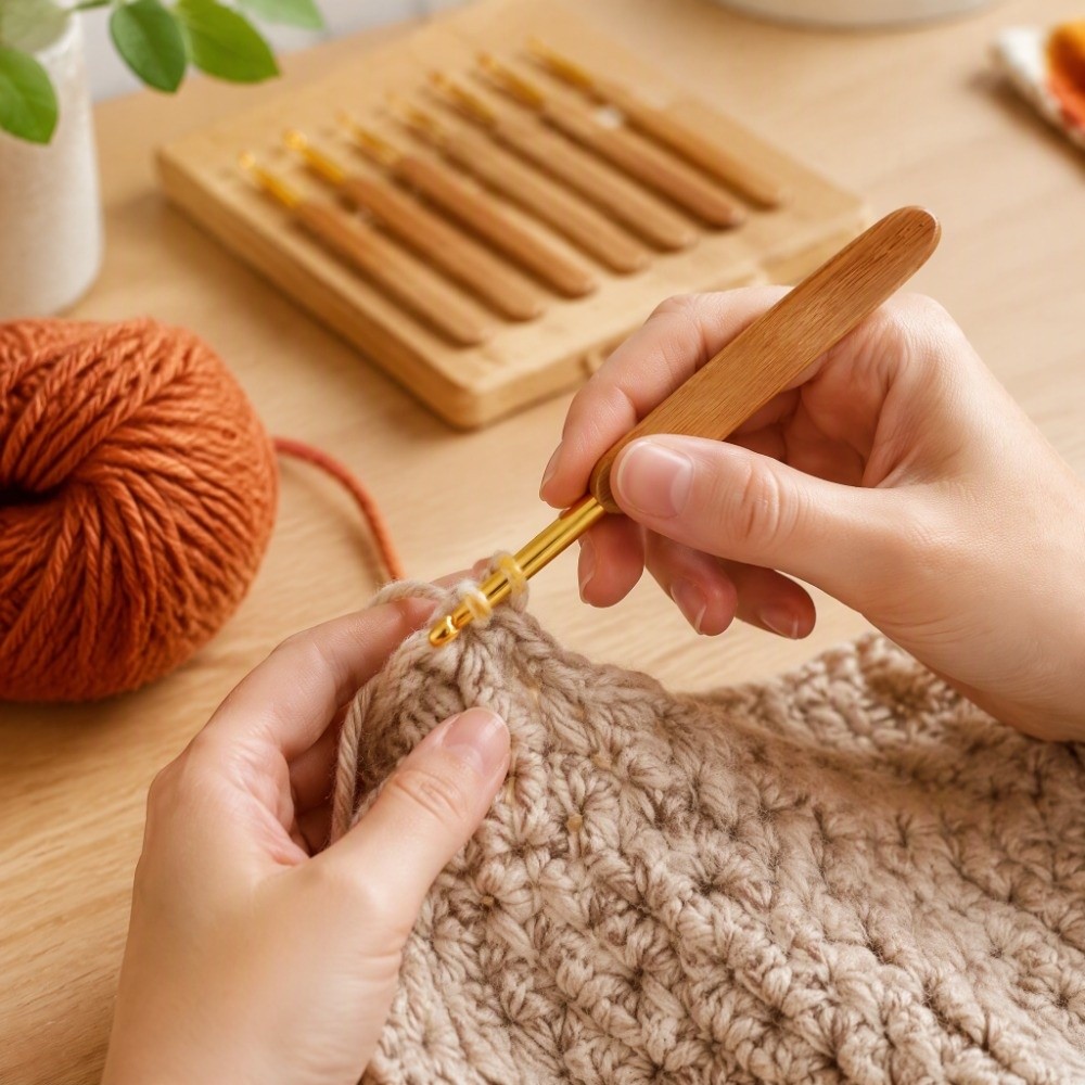 Juego de 8 agujas de ganchillo - Wooden Crochet Hooks Ergonomic Handle reseña y precio