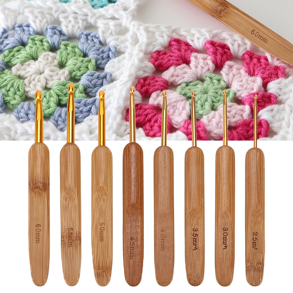 Juego de 8 agujas de ganchillo - Wooden Crochet Hooks Ergonomic Handle reseña y precio