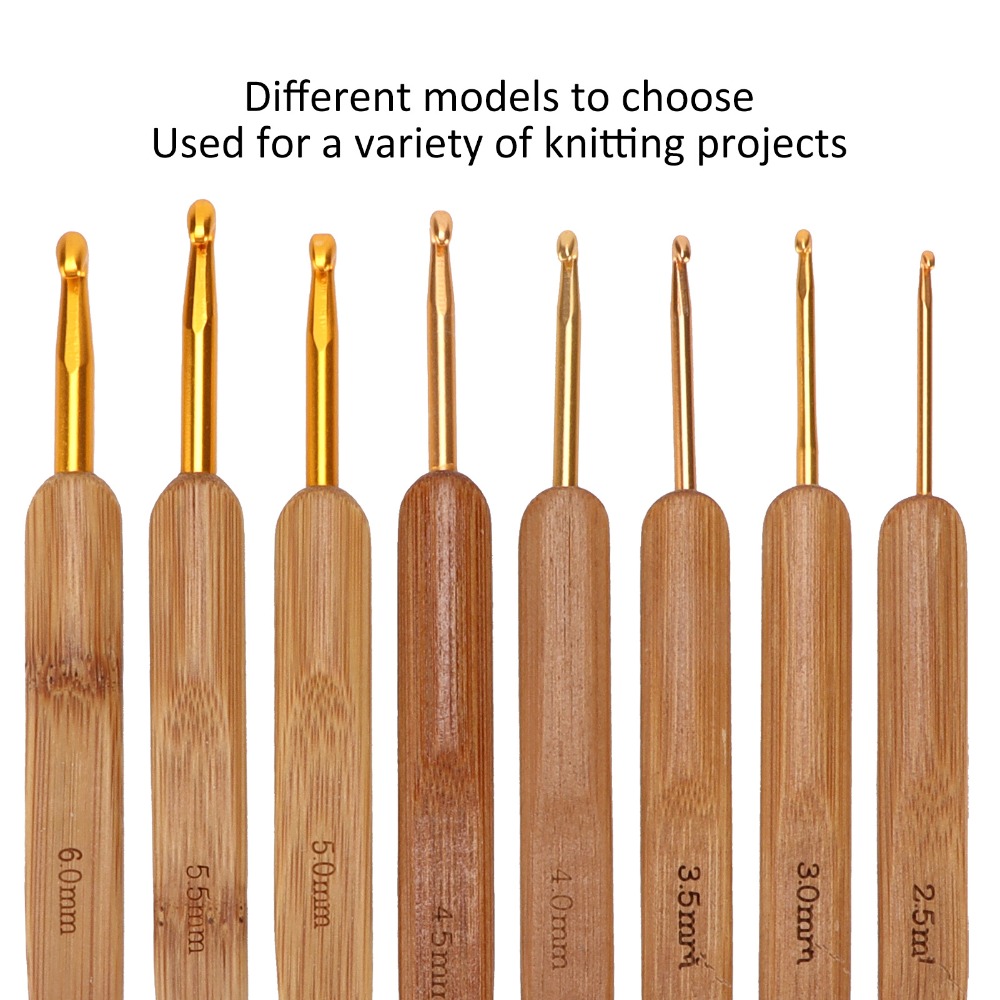 Juego de 8 agujas de ganchillo - Wooden Crochet Hooks Ergonomic Handle reseña y precio